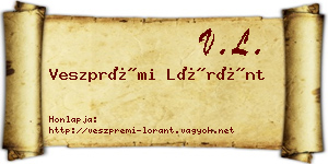 Veszprémi Lóránt névjegykártya